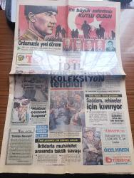 Halka ve Olaylara Tercüman Gazetesi - Turkish Newspaper - 30 Ağustos 1990 - 30 Ağustos Zafer Bayramı kutlu olsun - ordumuzda yeni dönem - Genelkurmay Başkanı Necip Torumtay oldu fotoğraf - Kara Kuvvetleri komutanı Doğan Güreş Fotoğrafı - jandarma Genel komutanı Eşref Bitlis Fotoğrafı - Saddam rehineler için kıvırıyor - Hafız Esad sınıra 10 Tugay yığdı - tercüman muhabiri Selahattin Sadıkoğlu rambolar arasında fotoğraf - Habur cennet kapısı - Atatürk barajı'na radarlı koruma - PKK ev bastı - 53 yıllık uygulama tartışma getirdi adli tatil kaldırılsın mı - Avustralya teleskobunun dev gözü - Sibel Can Nil Ünal Osman Yağmurdereli ve Selami Şahin Caddebostan Maksimde - 30 Ağustos Zafer Bayramı gecesinde Ajda Pekkan Zerrin Özer İbrahim Tatlıses Ve Coşkun Sabah sahnede Fotoğrafı - Fenerbahçe başkanı Metin Aşık sokağa çıkamıyorum dedi - Zeytinburnu Galatasaray maçı Ali Sami Yen'de oynanacak - Türk futbolu nasıl gelişir sorusuna Piontek Milne Ve Hiddink'ten ortak cevap