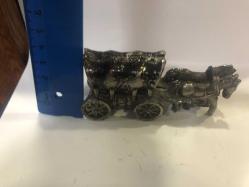 Vintage Döküm Metal Atlı Fayton Biblo – El Boyama Detaylı Nostaljik Obje”