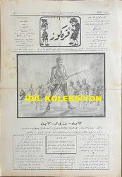 Osmanlıca Karagöz Mizah Dergisi-Gazetesi, Orijinal Dönem Basım, (Ottoman Magazine-Newspaper-Journal Illustré Cara-Gueuz) - 22 Nisan 1925 - Sayı: 1784 - Hicri: 29 Ramazan 1343 - 23 Nisan Temalı Kapak Karikatürü: 23 Nisan-Millet Bayramı 