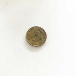 Nazi dönemi, Gamalı haçlı, 5 Pfennig 1938 - NADİRRR