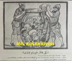 Osmanlıca Karagöz Mizah Dergisi-Gazetesi, Orijinal Dönem Basım, (Ottoman Magazine-Newspaper-Journal Illustré Cara-Gueuz) - 16 Aralık (Kanun-i Evvel) 1925 - Sayı: 1852 - Hicri: 29 Cemaziyelevvel 1344 - Musul Meselesine Dair Dışişleri Bakanı Tevfik Rüştü Aras'ı Tasvir Eden Karikatür: İngilizlerle Biz Bize mi Konuşacağız! 