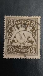 LOT.5 » 1890 YILI ALMANYA ALMAN İMPARATORLUĞU BAVYERA EYALETİ DAMGALI 145 YILLIK TARİH  ŞARNİYERSİZ