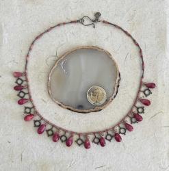 El İşçiliği Dizi Doğal Taş Gümüş Kolye ERK Tasarım