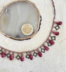 El İşçiliği Dizi Doğal Taş Gümüş Kolye ERK Tasarım