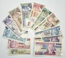 10 TL ile 1000000 TL Arası 7 Emisyon 12,li para Seti