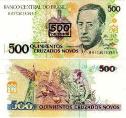 P#226b Brezilya 500 Cruzeiro 1990 A63..99A (500 Cruzado Sürşarj)