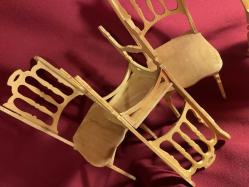 mini ahşap sandalye takımı