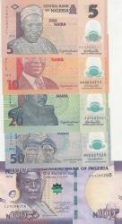NİJERYA 2024 YILI 5 - 10- 20 - 50 ( POLYMER ) VE 100 NAİRA - TAKIM / ÇİL KONDİSYON