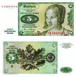 P#30b.1 Federal Almanya 5 Mark 1980 ÇİL- Bir Kulağı Kırık