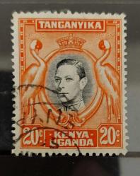 İngiliz sömürgesi Kenya -Uganda-Tanganika-damgalı