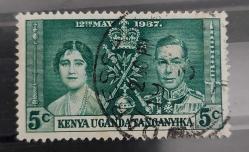 İngiliz sömürgesi Kenya -Uganda-Tanganika-damgalı