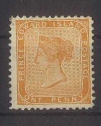 LOT.5 » Prens Edward Adası  - Kraliçe Victoria (1862) 1d Sarımsı kağıt- damgasız katalog 2000 tl