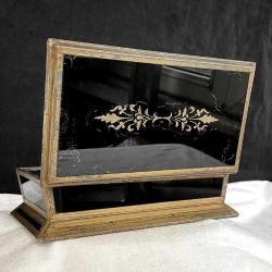 1960 Koleksiyonluk Cam Kaplama Metal Mücevher Kutusu