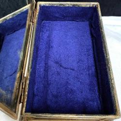 1960 Koleksiyonluk Cam Kaplama Metal Mücevher Kutusu