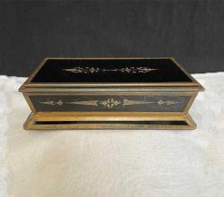 1960 Koleksiyonluk Cam Kaplama Metal Mücevher Kutusu