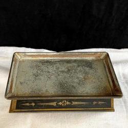 1960 Koleksiyonluk Cam Kaplama Metal Mücevher Kutusu