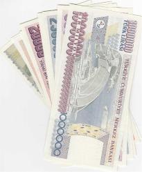 7. EMİSYON 10 LİRADAN 1 MİLYON DAHİL TAKIM - 12 ADET BANKNOTE / ÇİL ALTI KONDİSYON