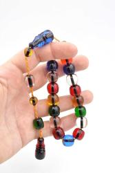 Enes Abdo İmzalı Fıçı Kesim Rengarenk Sıkma Kehribar Efe Maskot Tesbih