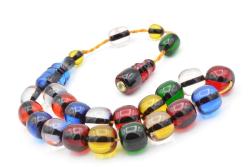 Enes Abdo İmzalı Fıçı Kesim Rengarenk Sıkma Kehribar Efe Maskot Tesbih