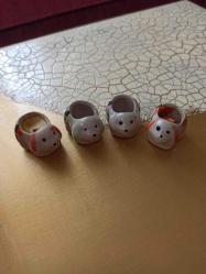 PORSELEN KÖPEKCİK MİNİ MUMLUK 4'LÜ