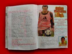 Galatasaray Hatıra Defteri - Bir Genç Kızın 2001, 2002, 2003, 2004, 2005 Yıllarında Galatasaray Maçları ve Anılarını Yazdığı Günlük Defteri - Futbolcu Kartları ve Gazete Kupürleri