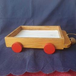 Retro Çekme Vagon Ahşap Oyuncak
