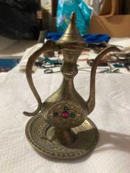 Vintage minyatür pirinç ibrik