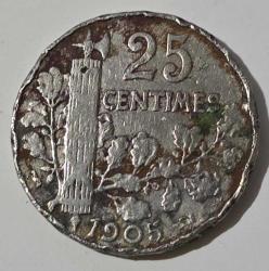 Fransa 25 Centim, 1905, Nikel