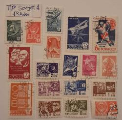 18 Adet Rusya Sövyet Dönemi Sürekli ve Polsa Pul Koleksiyonu Damgalı Pullar Lenin ve mini boy pullar