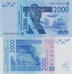 BATI AFRİKA PARA BİRLİĞİ 2000 FRANK 2023 K= SENEGAL. CFA FRANGI. ÇİL KONDİSYON.