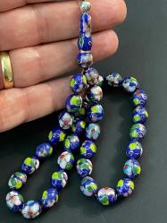 FRANSIZ KLOZONE TESPİH (cloisonne) EL YAPIMI MİNELİ TESPİH