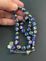 FRANSIZ KLOZONE TESPİH (cloisonne) EL YAPIMI MİNELİ TESPİH