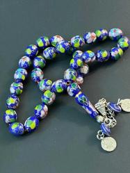 FRANSIZ KLOZONE TESPİH (cloisonne) EL YAPIMI MİNELİ TESPİH