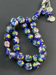 FRANSIZ KLOZONE TESPİH (cloisonne) EL YAPIMI MİNELİ TESPİH