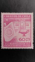 LOT.3 » 1949 YILI ŞİLİ SANTİAGO EL SANATLARI OKULUNUN KURULUŞUNUN 100. YILDÖNÜMÜ ÇOK NADİR  DAMGASIZ  ŞARNİYERSİZ