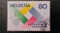 LOT.14 » 1985 YILI İSVİÇRE 25. IPTT KONGRESİ SERİNİN EN BÜYÜK VALÖRLÜ PULU DAMGALI  ŞARNİYERSİZ