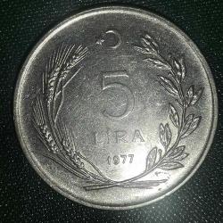 TÜRKİYE  1977    5  LİRA