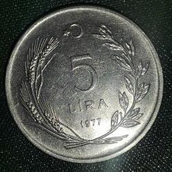TÜRKİYE  1977    5  LİRA