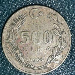 TÜRKİYE  1989   500  LİRA