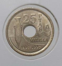 1997 İSPANYA 25 PESETA ORİJİNAL MADENİ PARASI ÇİL P2P1T4 NADİRDİR