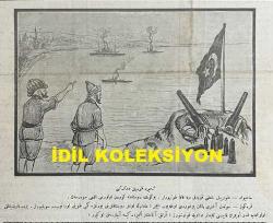 Osmanlıca Karagöz Mizah Dergisi-Gazetesi, Orijinal Dönem Basım, (Ottoman Magazine-Newspaper-Journal Illustré Cara-Gueuz) - 14 Şubat 1923 - Sayı: 1556 - Hicri: 27 Cemaziyelahir 1341 - Rumi: 14 Şubat 1339 - Karikatür: İzmir'e Torpil Dökerken 