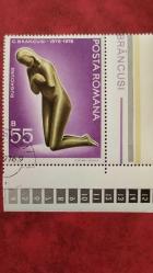 LOT.19 » 1976 YILI ROMANYA Constantin Brancusi'nin Doğumunun 100. Yıldönümü BANDALETLİ DAMGALI ŞARNİYERSİZ
