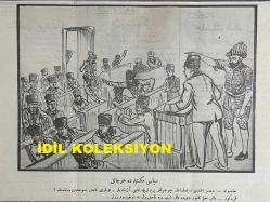 Osmanlıca Karagöz Mizah Dergisi-Gazetesi, Orijinal Dönem Basım, (Ottoman Magazine-Newspaper-Journal Illustré Cara-Gueuz) - 2 Nisan 1924 - Sayı: 1674 - Hicri: 27 Şaban 1342 - Rumi: 2 Nisan 1340 - Bir Bardak Suda Fırtına 