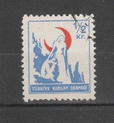 1950 Türkiye Kızılay Derneği Yarım Kuruş (İsfila No: K93) Damgalı