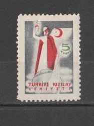 1954 Türkiye Kızılay Derneği Şefkat 5 Kuruş (İsfila No: K115) MNH