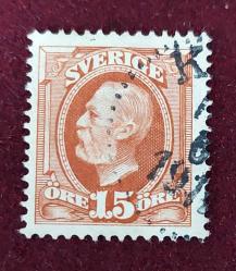 LOT.12 » İSVEÇ Klasik damgalı  PUL - 15 ore - 1891/1910.