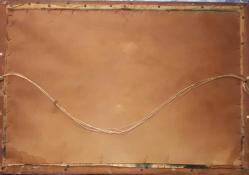 ANTİKA , JAPONYA FUJI DAĞI VE CHUREITO PAGODA ANTİK BUDİST TAPINAĞI TASVİRLİ EL İŞLEME İPEK KANAVİÇE , ORJİNAL ÇERÇEVESİNDE TABLO , 98 x 68 cm