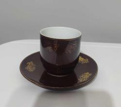 Çin Damgalı Kahverengi Kahve Fincanı