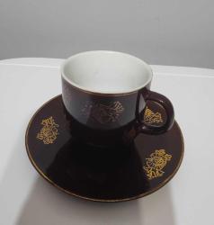 Çin Damgalı Kahverengi Kahve Fincanı