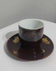 Çin Damgalı Kahverengi Kahve Fincanı